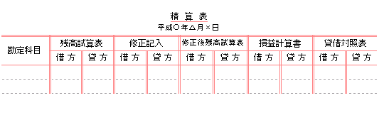 10桁精算表